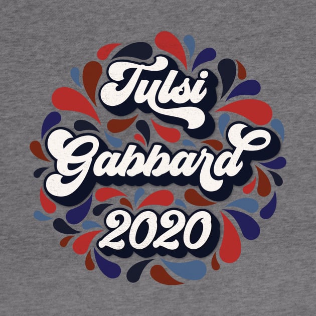 Tulsi Gabbard Grunge 2020 Retro, Red, White, Blue, Paisley by KimberMaddox